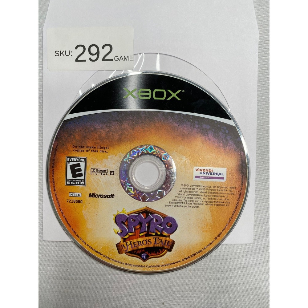 Spyro A Hero's Tail Microsoft Xbox 2004 Original Game Disc Only